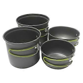 Camping Cookware Set with Nonstick Surface, Durable Stainless Pots and Lightweight Backpacking Design