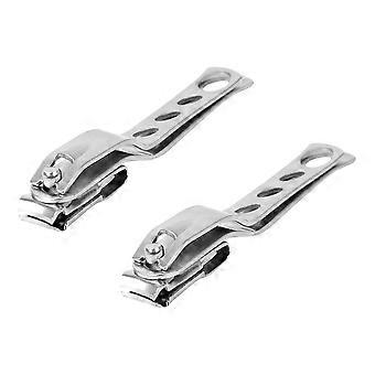 Nail Cutter Nail Scissors Manicure Tools Nail Trimmer Nail Clipper Nail Sharpener(colour:silver)(2pcs)