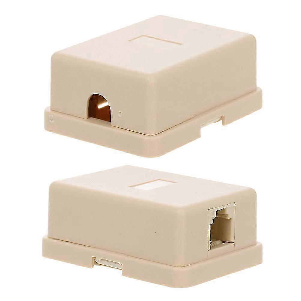 Telephone Single Hole Junction Box Splitter | Beige | 2Pcs