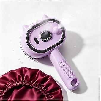2-in-1 Electric Steam Hair Brush with Silk Sleep Bonnet, Wireless Detangling Styling Comb for Smooth Hair Day and Night Care Set
