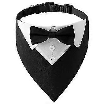 Formal Dog Bow Tie Collar, Adjustable with Quick Release Buckle, Comfortable Polyester & Nylon, for Wedding Party Daily Wear (S/M/L)