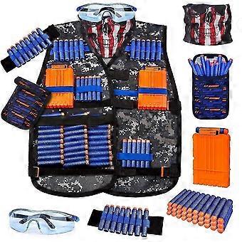 Tactisch vest voor kinderen, geschikt voor Nerf-geweren, inclusief accessoires voor jongens (LJJ)