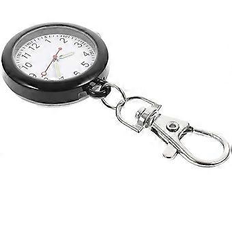 Key Ring Watch Keychain for Students Everyday Use Black Zinc Alloy Quartz Movement Timekeeping 1Pack