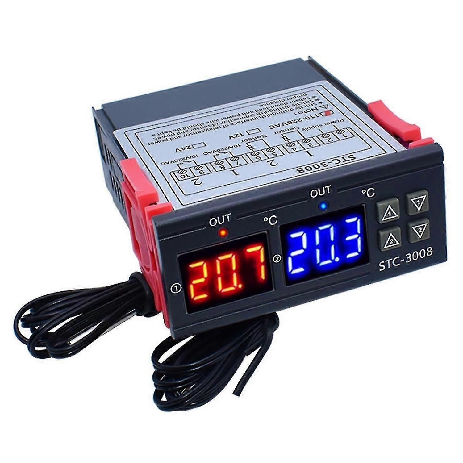 Dual Digital STC-3008 Temperature Controller Two Relay Output,B