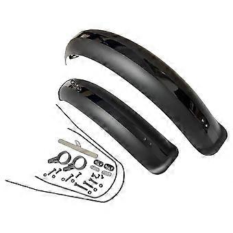 Universal Bike Fenders for Road and Fixed Gear Bikes-Retro Style City Fenders in Black and Silver-Practical MTB Accessories for Multiple Brands