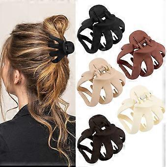 Presilhas de cabelo, conjunto de 5 unidades, presilhas de cabelo foscas em formato de polvo para mulheres, presilhas grandes de 8 cm para cabelos grossos, presilhas com mandíbulas antiderrapantes, acessórios para cabelo