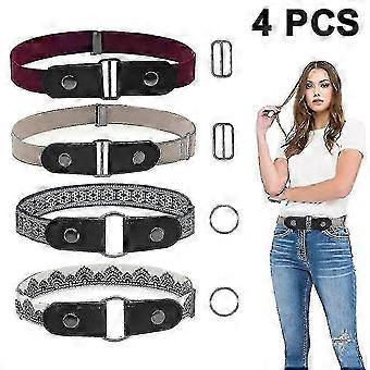 4 Pieces Buckle Free Adjustable Invisible Elastic Belt_jsaq2
