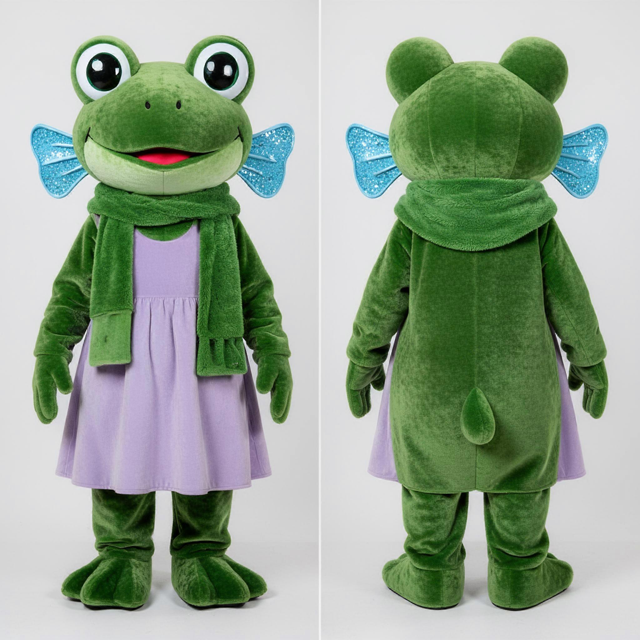 MASTICOT Moss Green Velvety Frog Mascot