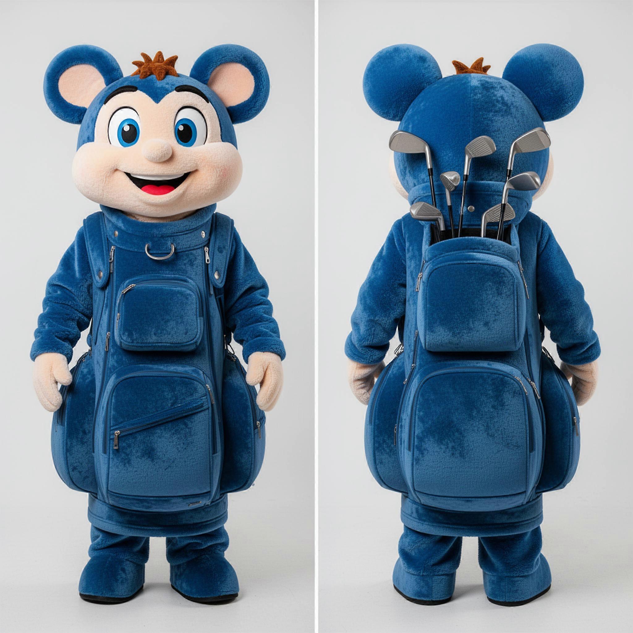 MASTICOT Blue Velvety Golf Bag Mascot