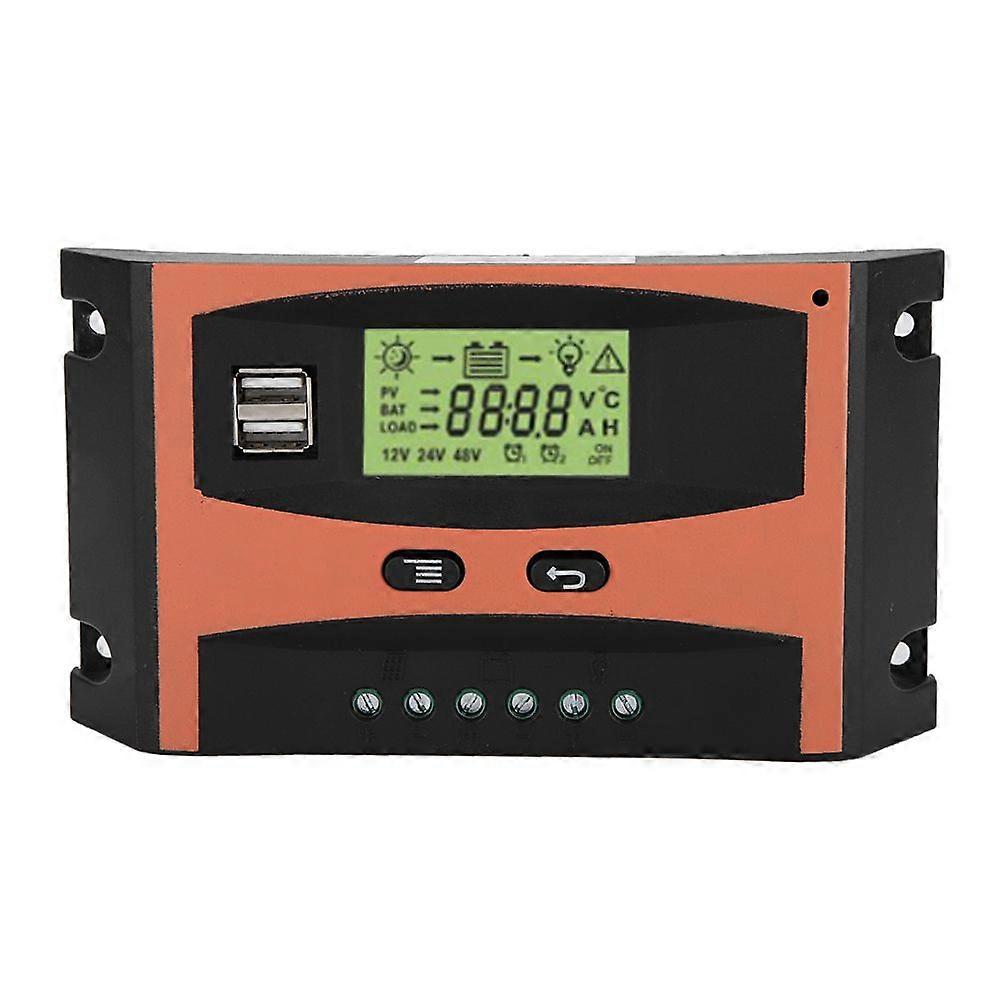 12V/24V MPPT Solar Panel Regulator LCD Screen Auto Battery Controller 50A