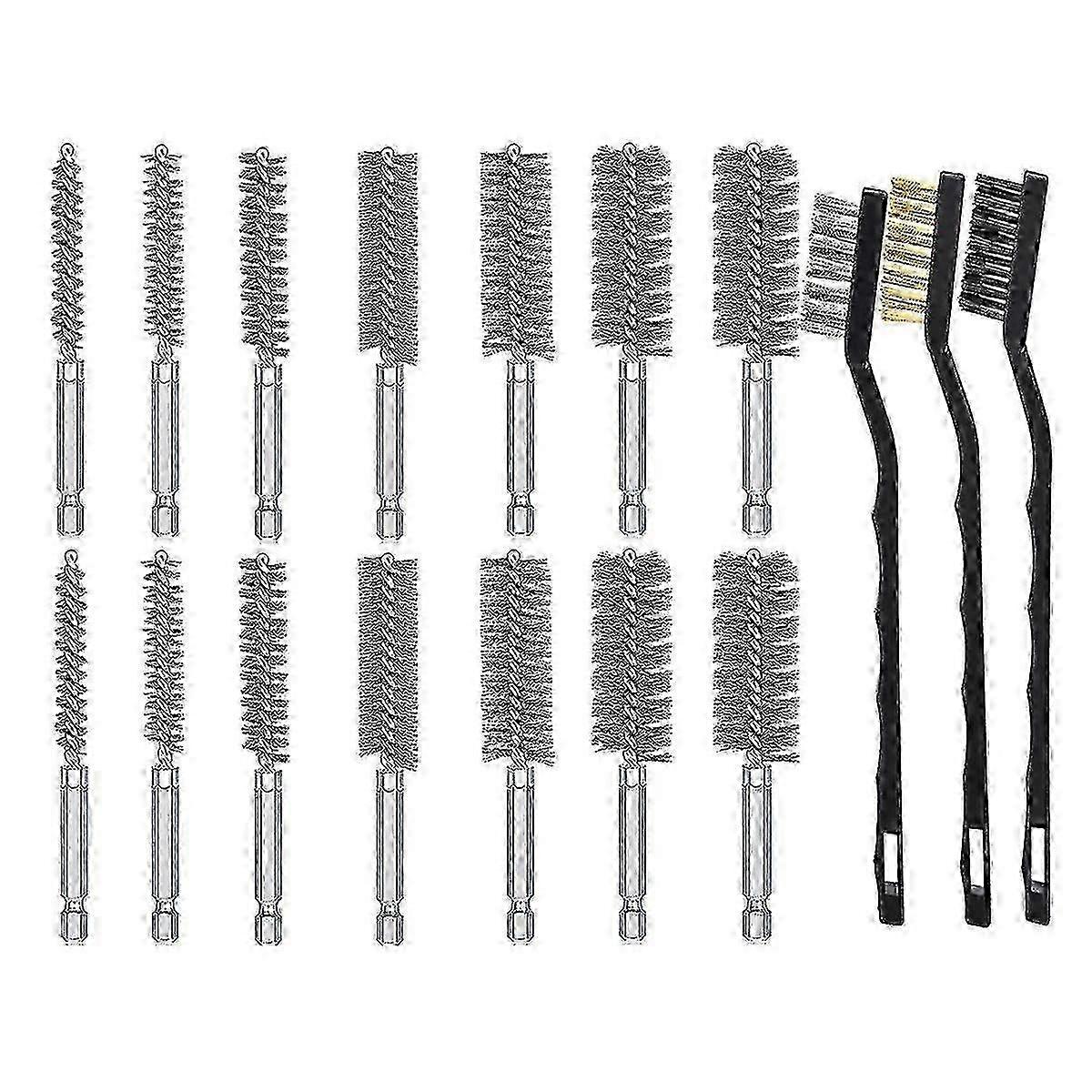 14-Size Stainless Wire Bore Brush Kit