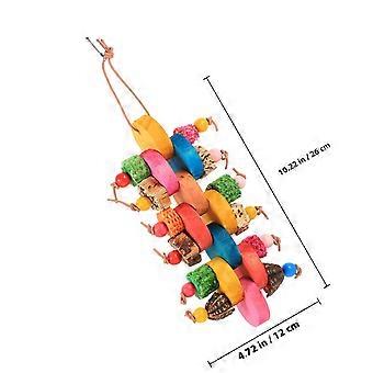 Parrot Chewing Toy Wooden Hanging Swing Pet Pendant Plaything