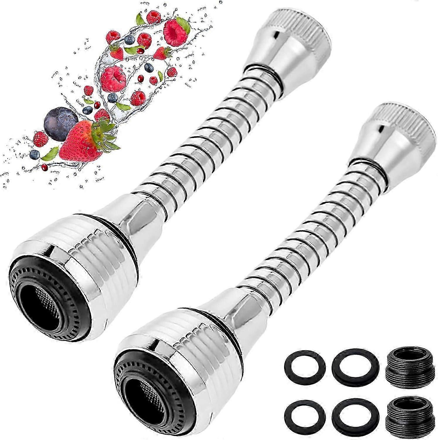 2Pcs Universal Kitchen Tap Filter Extender Spray Head 360 Degree Rotatable Adjustable Nozzle