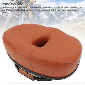 Noseless Bike Seat Wide Bike Saddle Replacement Thickened Hollow Breathable Shock Absorbing City Mountain Bike Seat Cushion for Men Women Brown