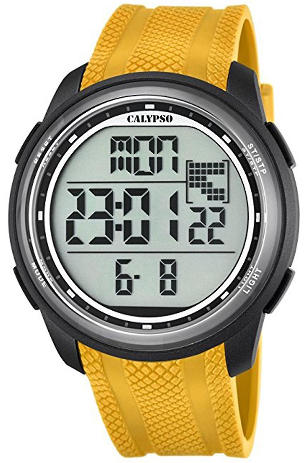 Calypso Color Splash Quartz Digital Man Watch with K5704/1 Rubber Bracelet