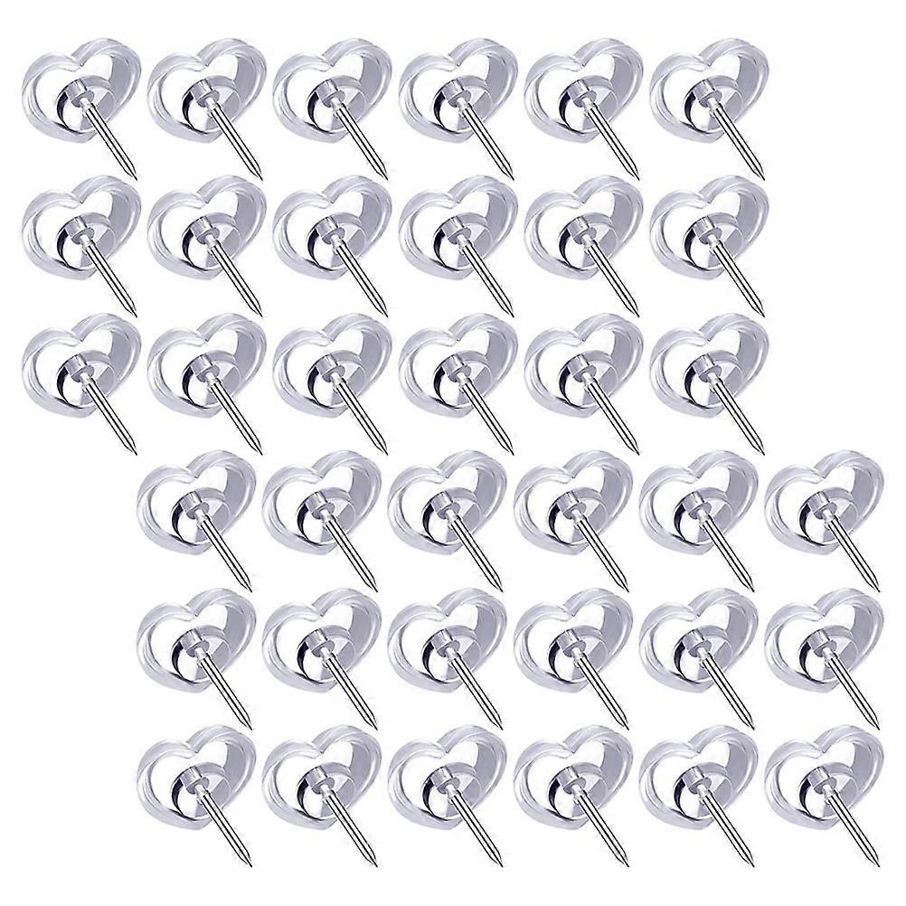 Transparent Multi-Function Heart Shape Thumbtacks for Office Use 200Pcs Push Pins