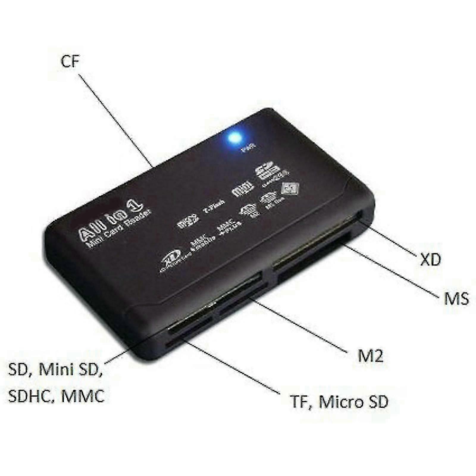 All In One 1 Memory Card Reader Usb External Sd Sdhc Mini Micro M2 Mmc Xd Cf MsFML10