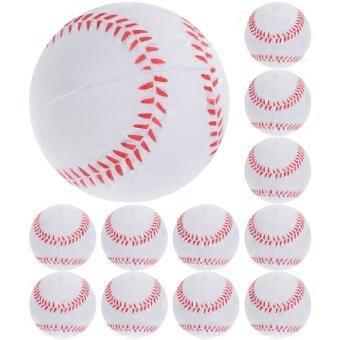 12Pcs Soft Baseballs PU Baseballs for Practice White Flexible Training Set