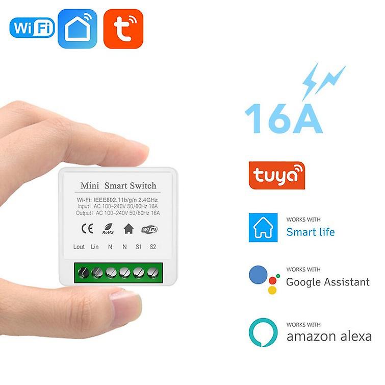 Mini Smart Light Switch Diy Breaker Module, Xuelili Wifi Smart Relay Switch Controlled By Smart Life/tuya App, Compatible With Alexa Echo And Google