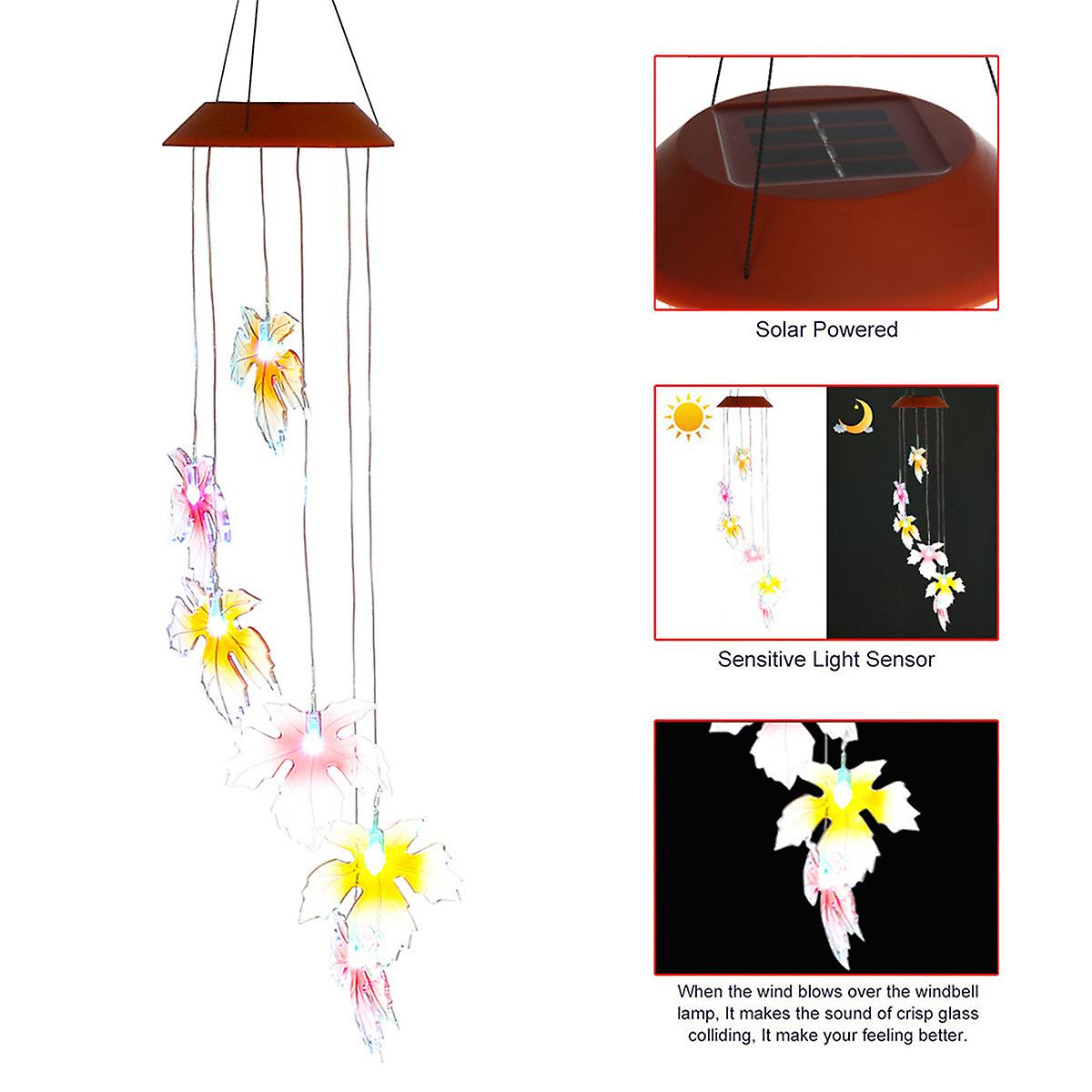 Colorful Led Solar Wind Chime Lamp - Photosensitive Outdoor Garden Decorative Light