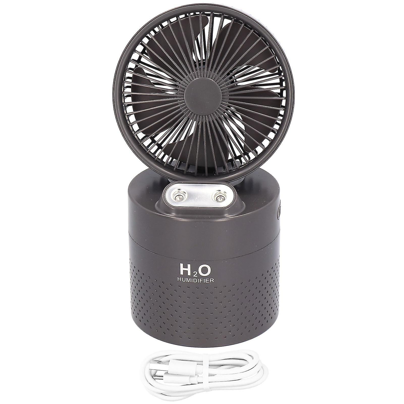 4000Mah Humidifier Fan Dual Mist Spray Usb Charging Fan Cooling Humidifier For Dormitorygray