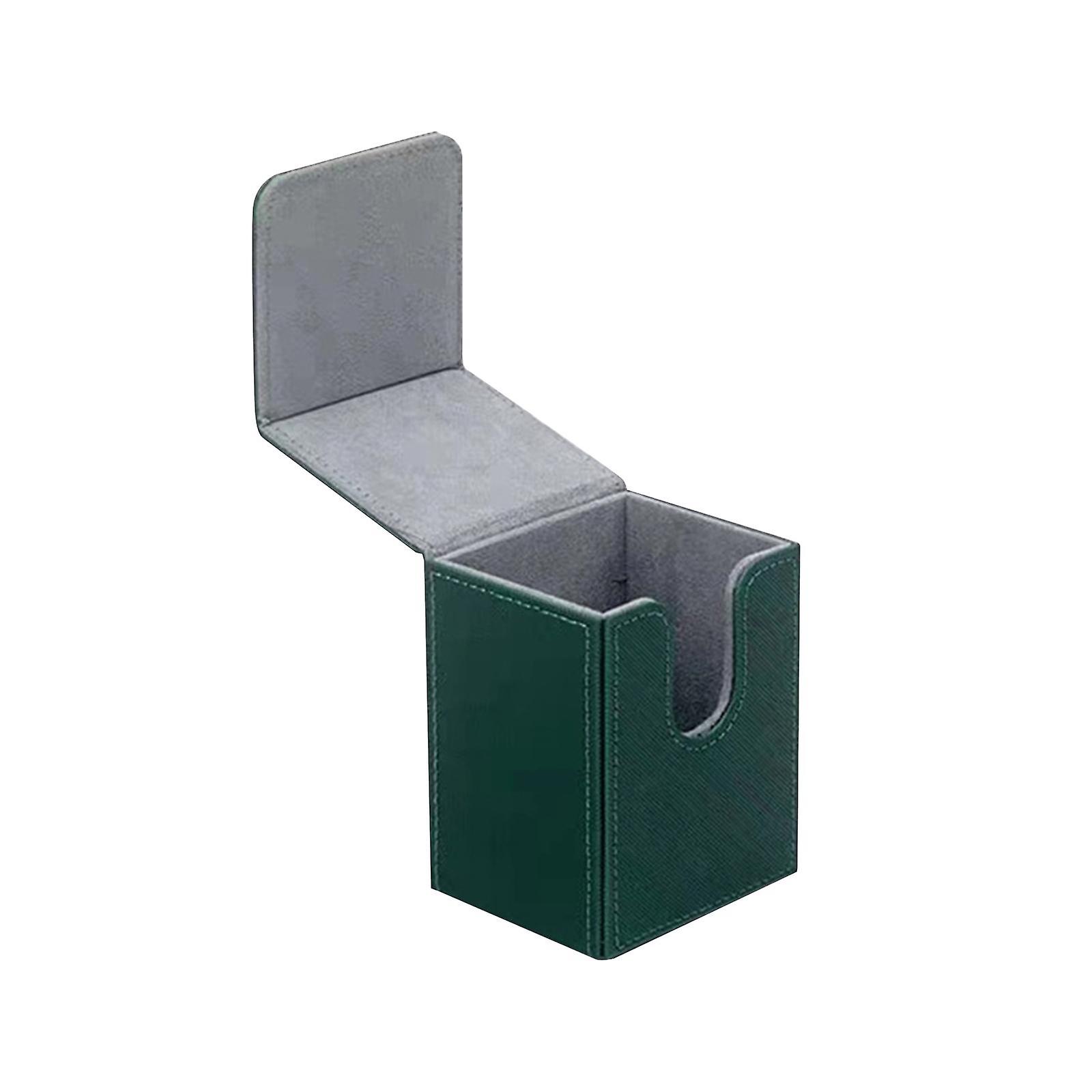 Trading Card Deck Box Magnet Closure with Card Divider Collectible Container Green