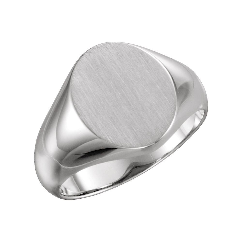 925 Sterling Silver 10x12mm Polished Oval Signet Ring Size 6.5-Ring for Women - 3.5 Grams