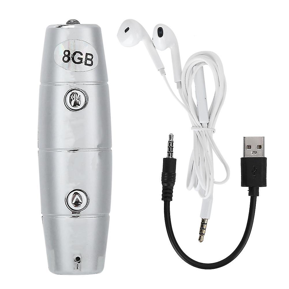 D8 8GB Mini Flashlight Recording Pen: 4-in-1 Voice Recorder, USB, MP3, Flashlight