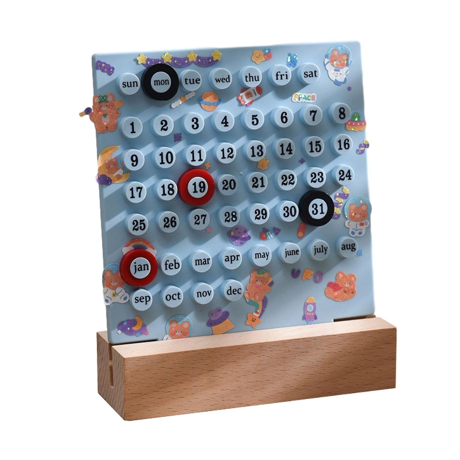 Fashion Round Rings Perpetual Calendar DIY Personalized Ferrule Calendar Ornament New Year Gift