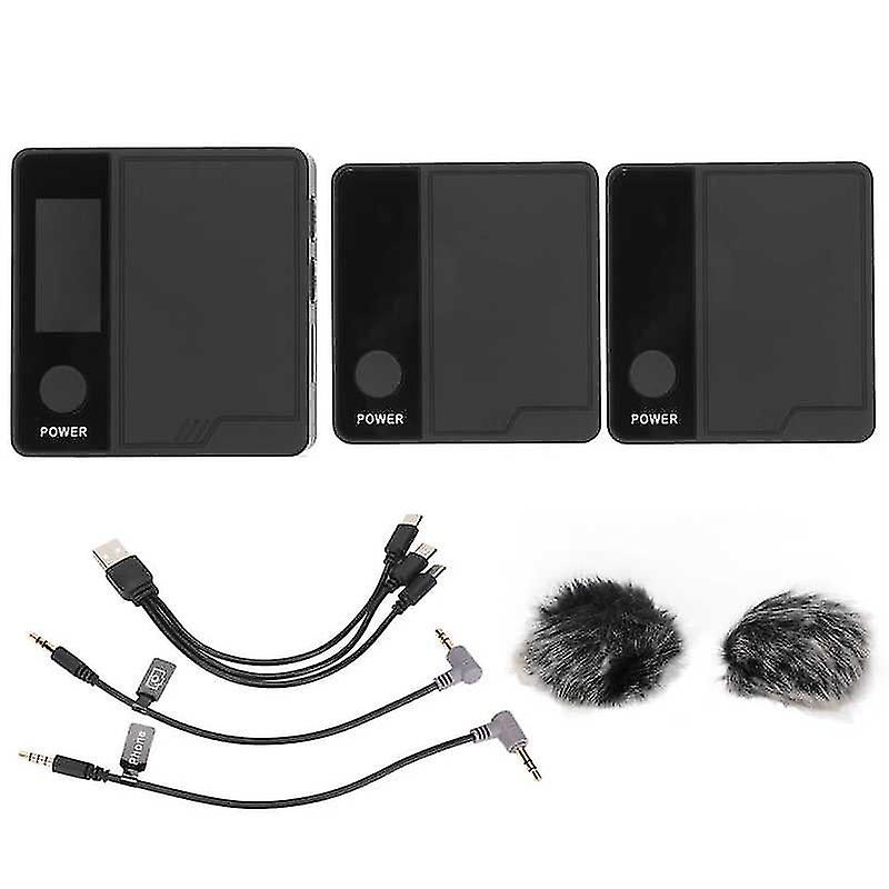 2.4G Wireless Lavalier Microphone For Dslr Camera Smartphone Tablet Multimedia Lavalier Microphone 2 Transmitter And 1 Receiver
