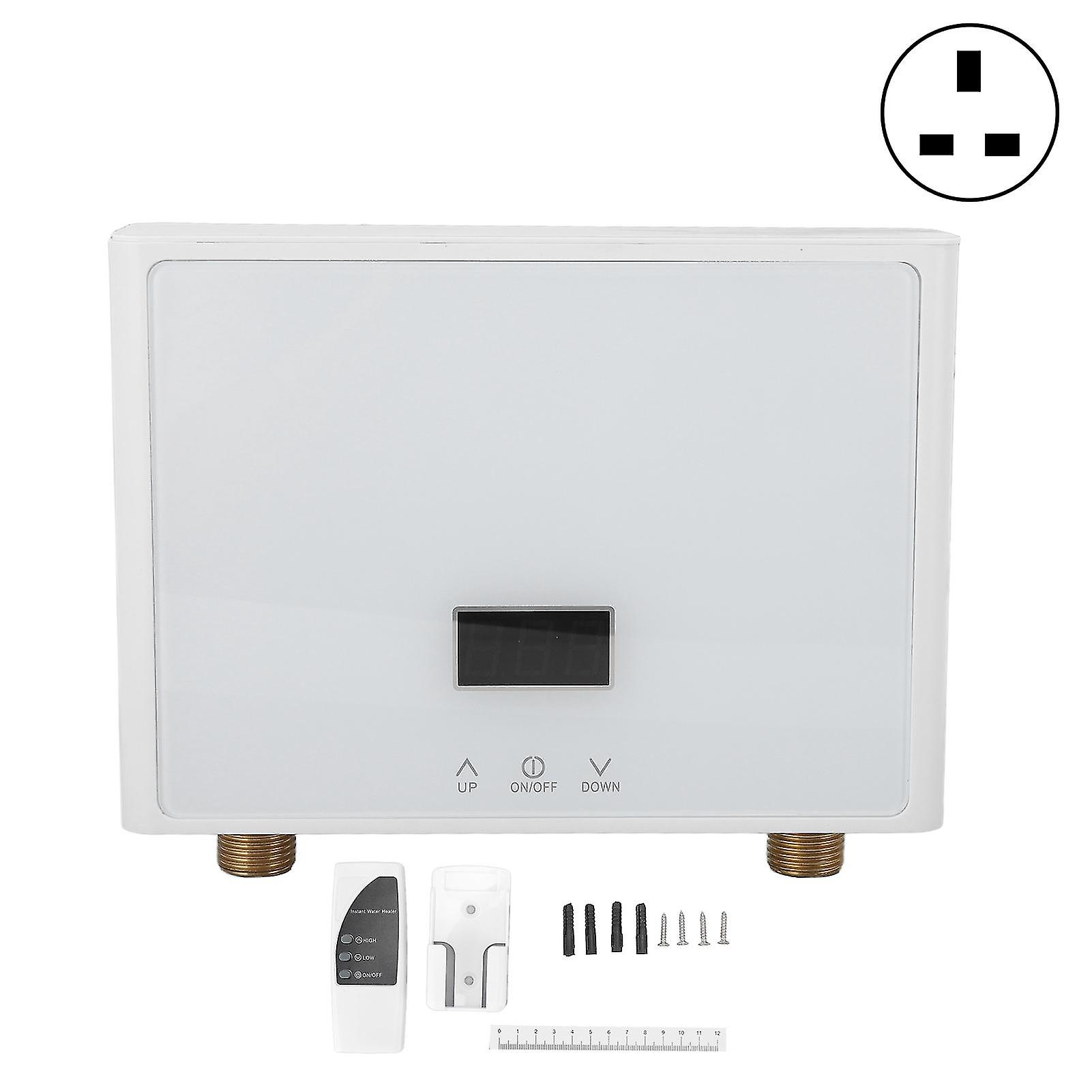 3000W Smart Variable-Temperature Instant Water Heater with UK Plug in White