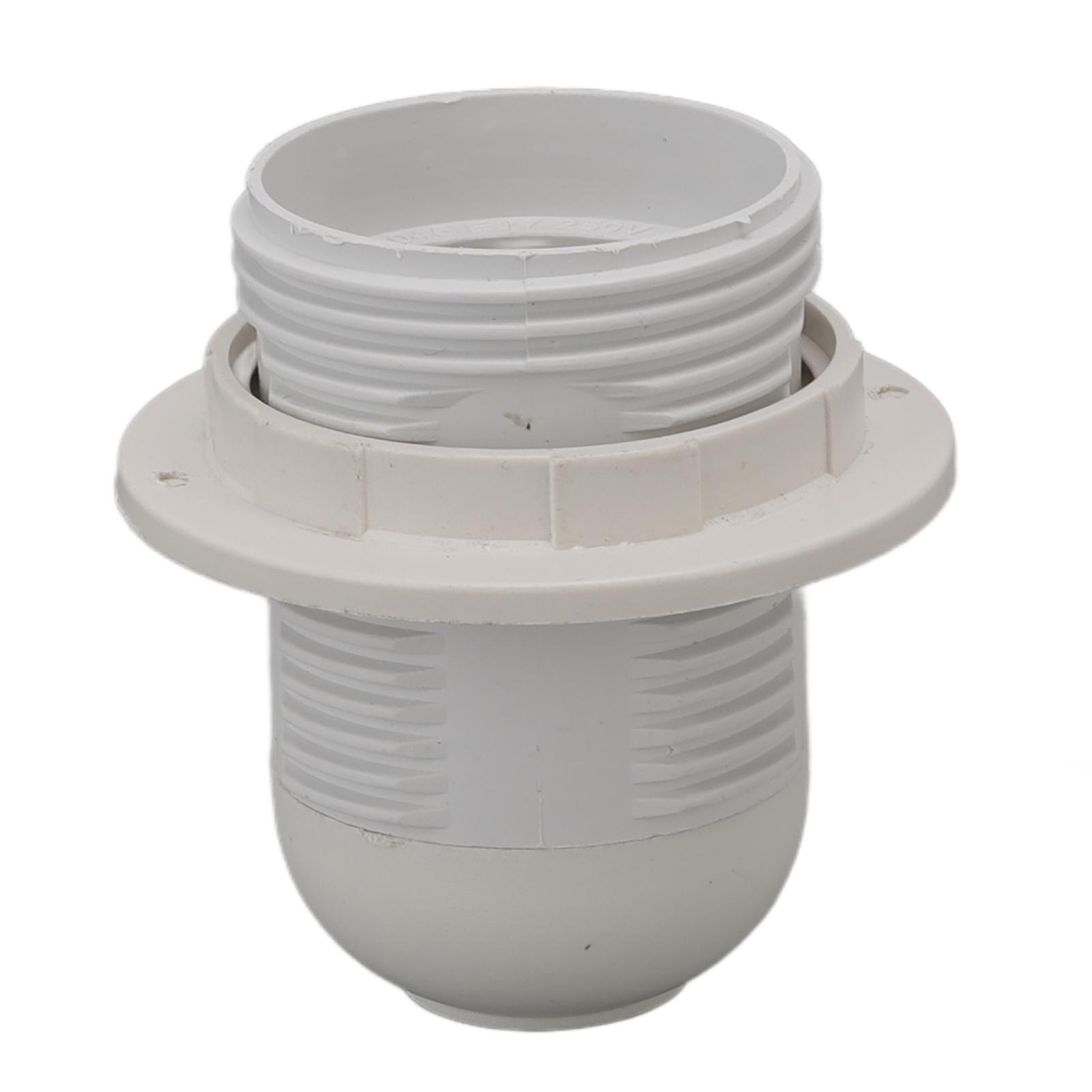 10Pcs E27 Light Base Socket Copper Core High Temperature Resistance E27 Light Holder Base with Lamp Sleeve for DIY White