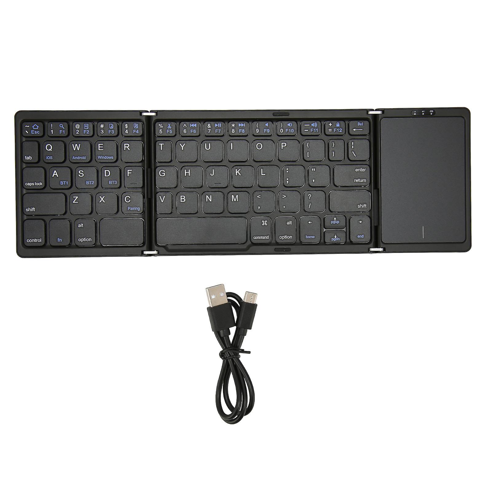 Foldable Keyboard B089T with Touchpad, 64 Keys, Portable, Type C Charging, Magnetic Closure