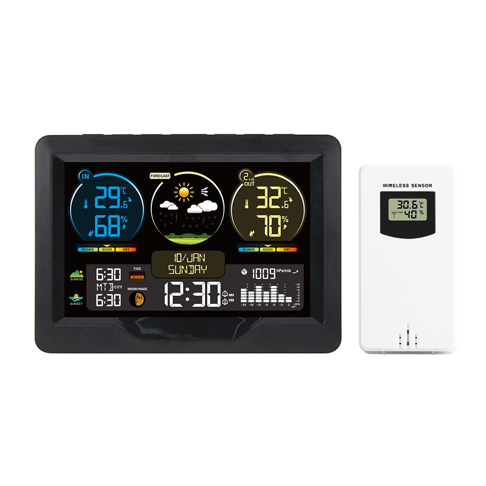 FJ3383M Smart Weather Station with Clock Indoor and Outdoor Temperature & Humidity Meter