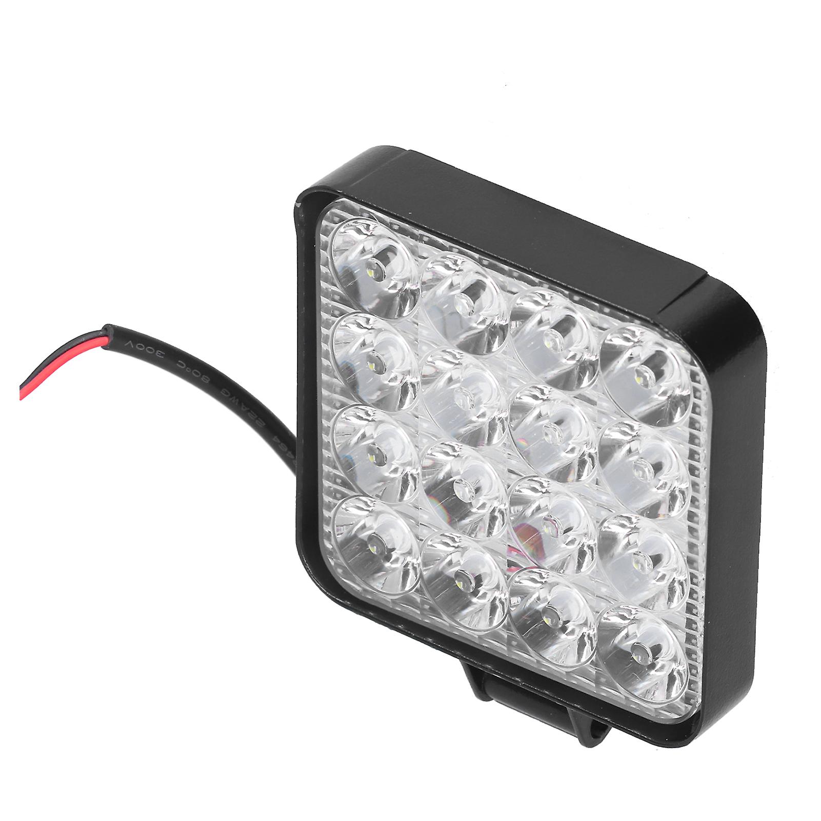 48W LED Work Lamp 2000LM 6000k Square Spotlights White Light IP68 Waterproof Universal