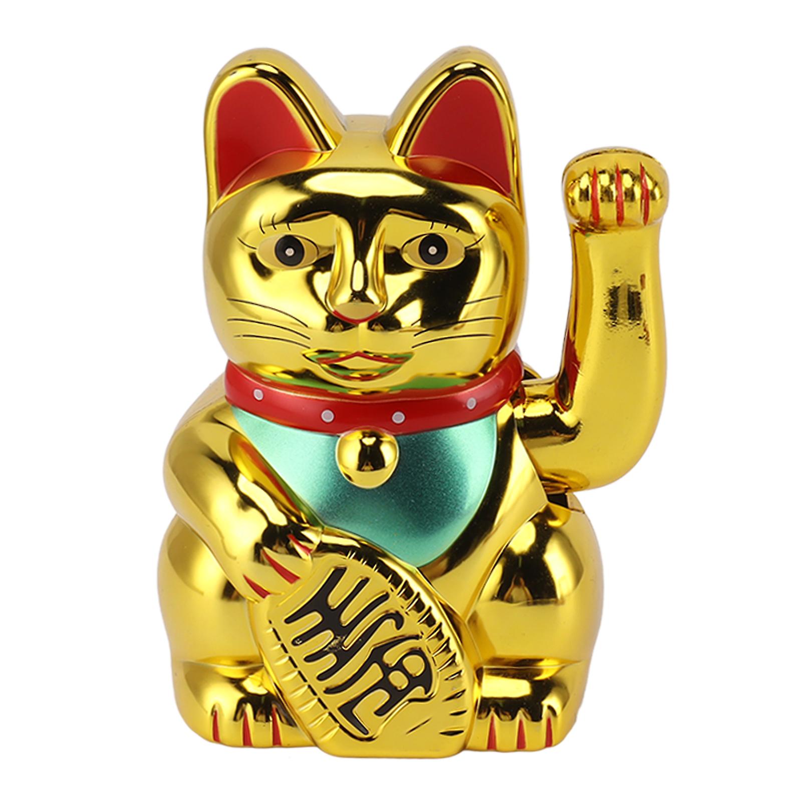 5" Solar Powered Lucky Cat for Home Car Gold