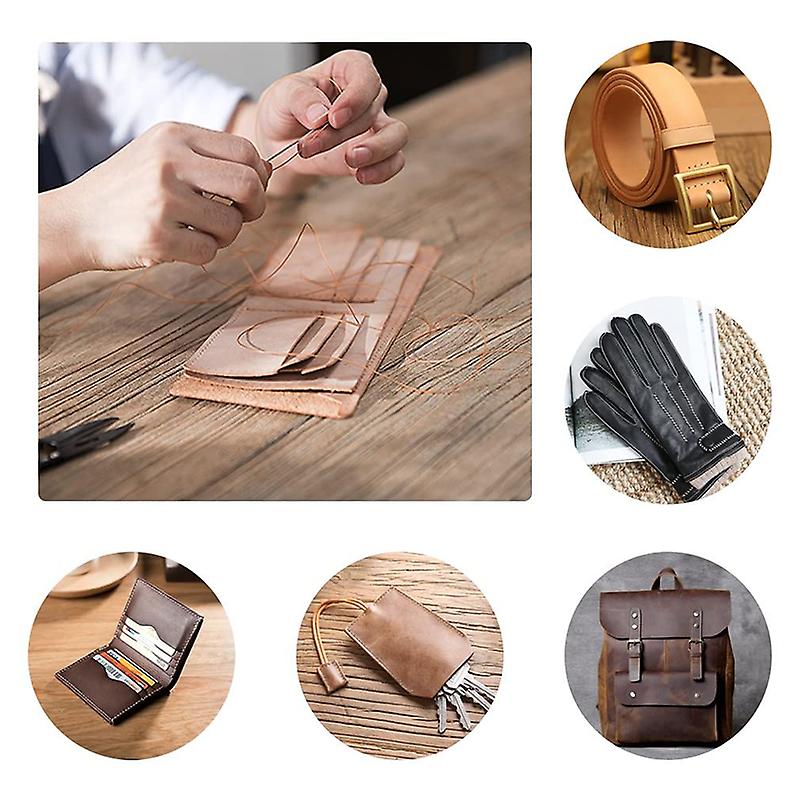 31 Pcs Leather Sewing Tools DIY Leather Craft Tools Hand Stitching Tool Set with Groover Awl Waxed Thread Thimble Kit