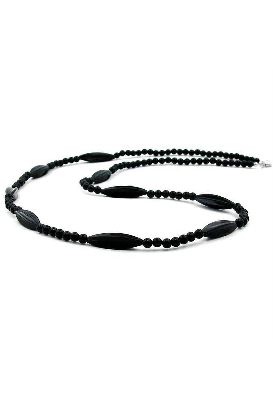 Necklace Black Beads 80cm - Gl00605