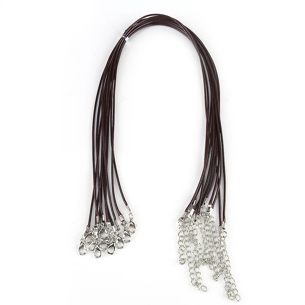 10PCs Adjustable Necklace Wax Rope Cord String For DIY Jewelry Making(brown)