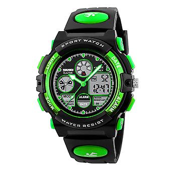 Veeki Digital Sports Watch for Kids, Waterproof Outdoor Watch for Boys and Girls, Electronic Analog Quartz Watch with Alarm Stopwatch(Green)