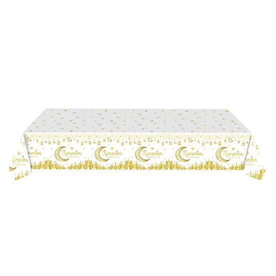 Ramadan Table Cloth Ramadan Kareem Table Cover Plastic Rectangle Eid Moon Star Tablecloth Table Decoration