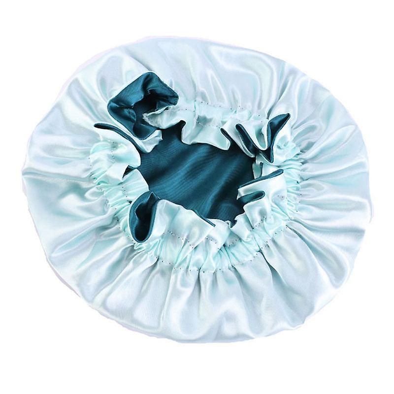 Adult Adjustable Satin Double Layer Springy Cap Green