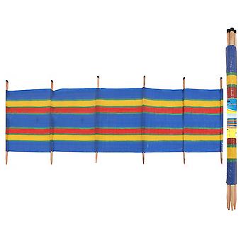 Nalu Windschutz mit 6 Stangen (145 x 350cm) Blau Gestreift
