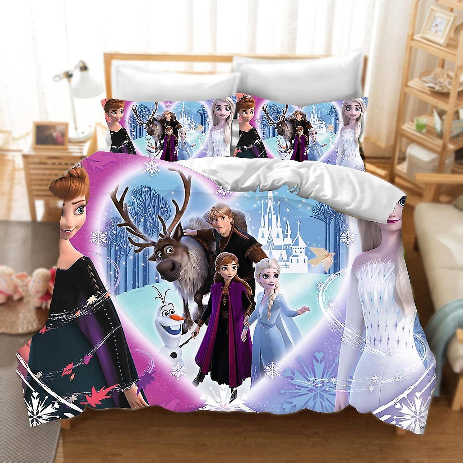 DDONVG Biancheria da letto congelata 135 x 200 cm Frozen Anna Elsa