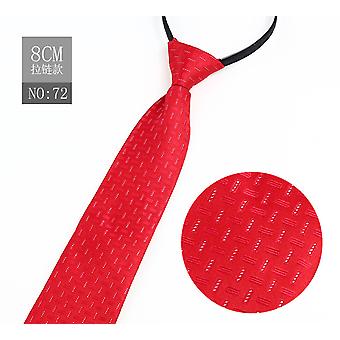Fashion Lazy Zipper Men's Tie Classic Solid Color Flower Floral 8cm Jacquard Tie Accessories Casual Wear Necktie Wedding Party Gift