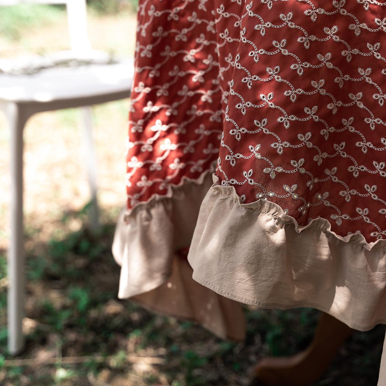 Embroidery Three-dimensional Ruffled Dining Table Fabric Pure Cotton American Retro Tablecloth