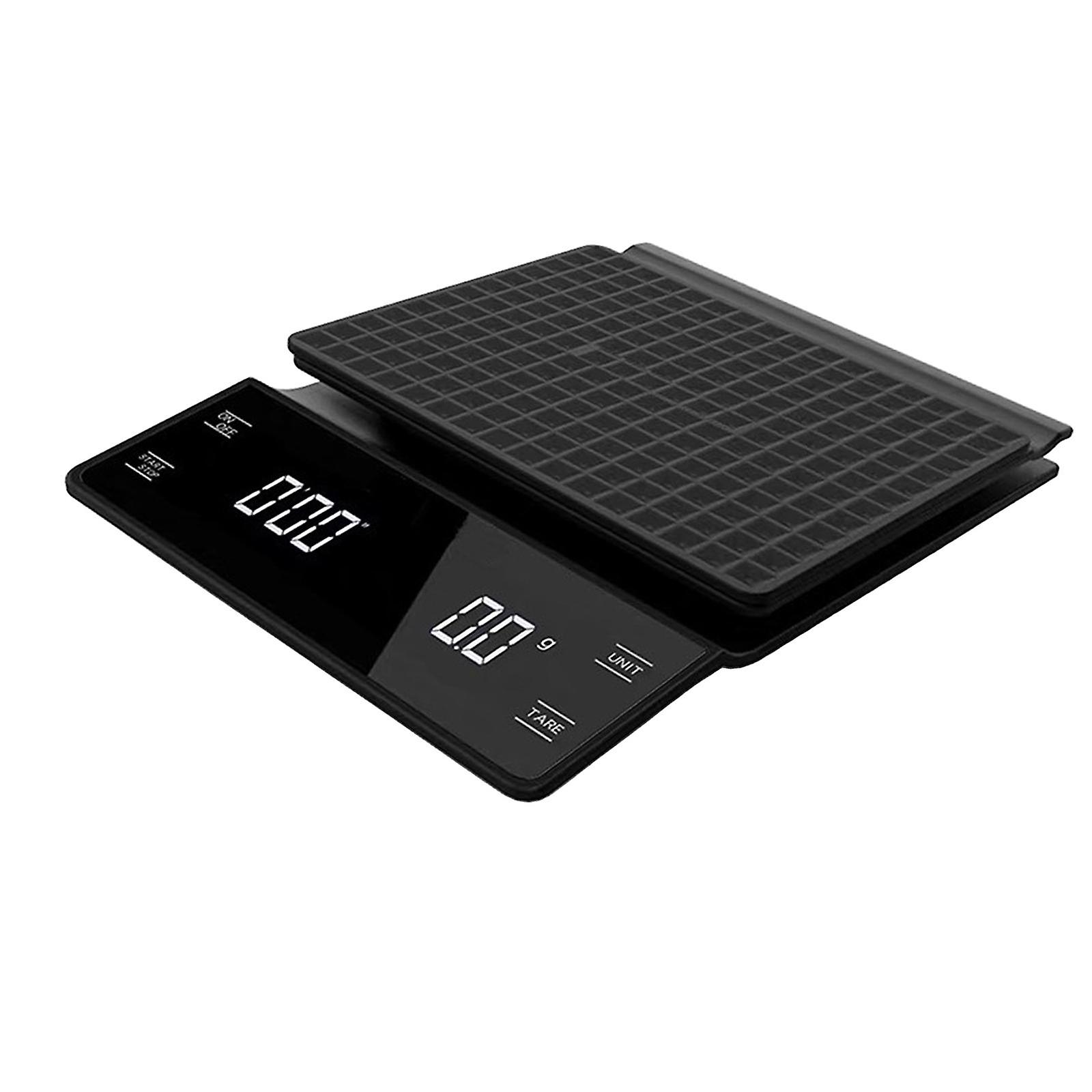 Coffee Scale with Timer Multifunction Weighing Scale for Home Baking Black
