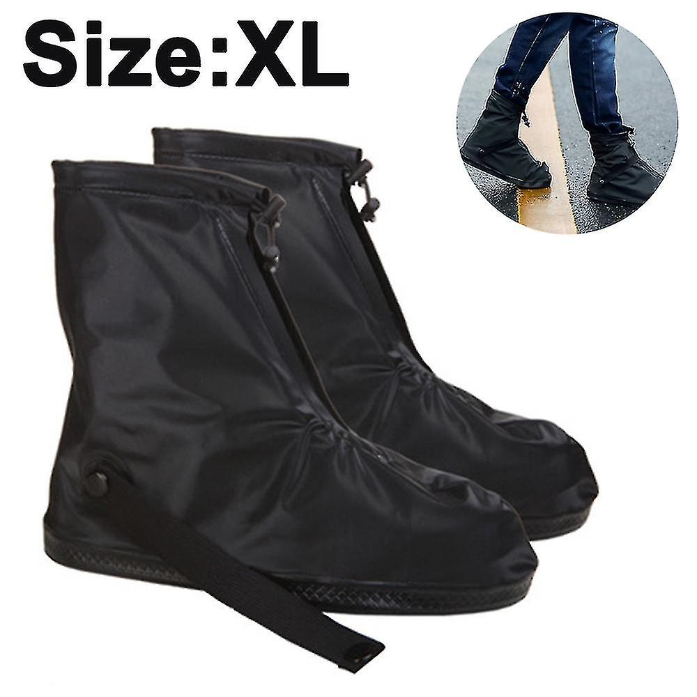 Waterproof Shoe Cover Rain Boot Galoshes With Zipper And Reflector(XL)