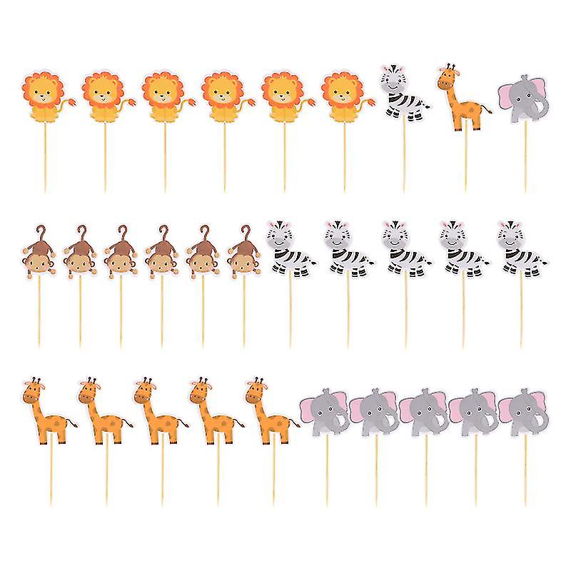 30pcs Cartoon Cake Topper