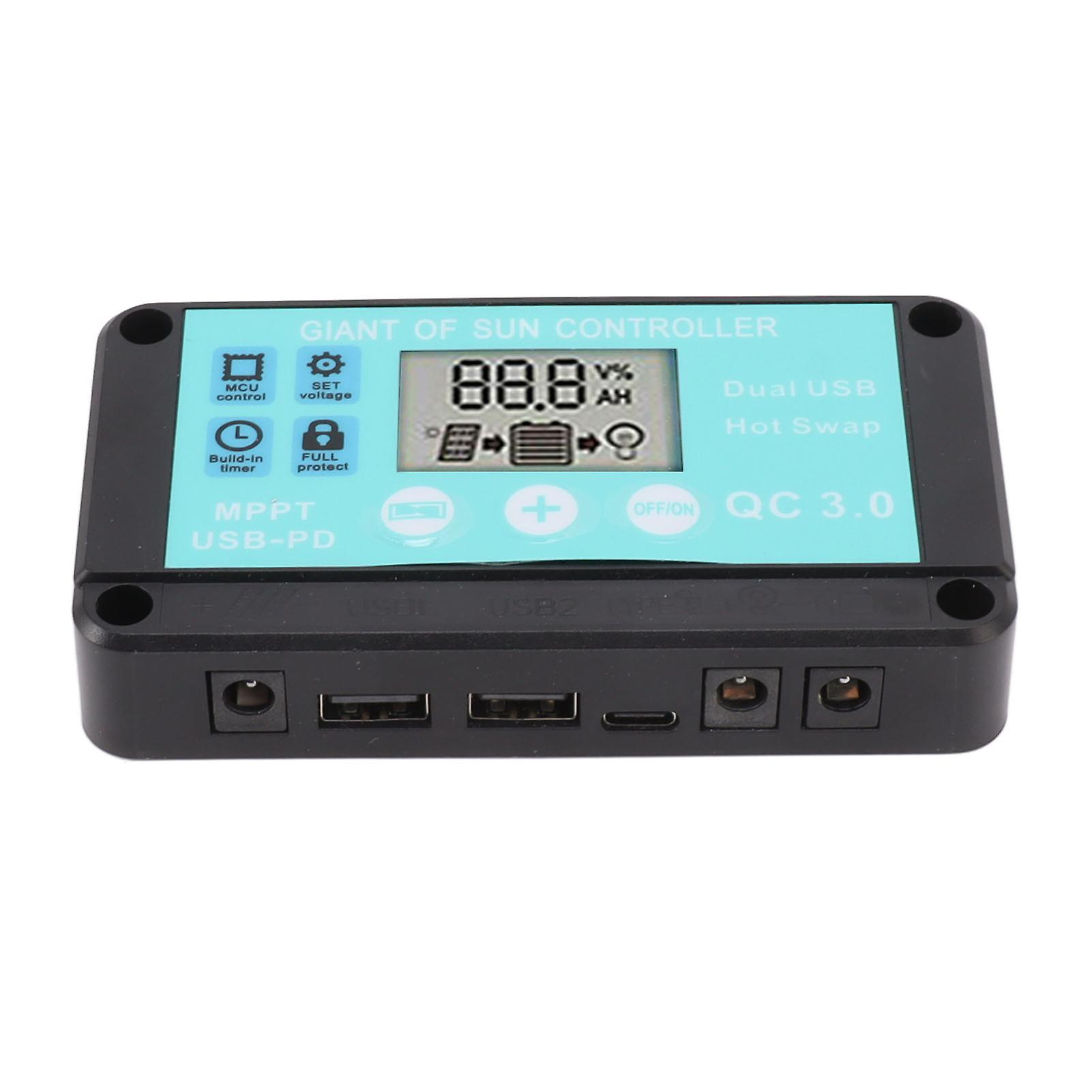 Solar Charge Controller Dual USB Output Fast Charging Solar Panel Regulator 12V/24V for Household Industry 50A 